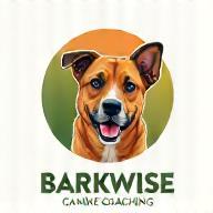 Barkwise Canine Coaching logo: illustration of an alert, friendly dog