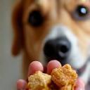 Treats and praise for a dog in training